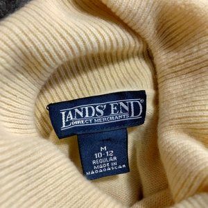 100 percent cashmere butter yellow turtleneck Land’s End M 10-12
